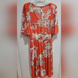 Girl with curves Orange Floral Dress